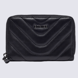 Porte-monnaie Etrier, porte-monnaie ligne Rafale femme en cuir noir