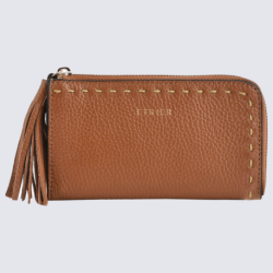 Porte-monnaie Etrier, porte-monnaie tendance femme en cuir de vachette camel