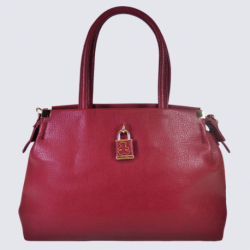 Sac porté épaule Lulu Castagnette, sac porté épaule élégant femme rouge