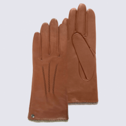 Gants Isotoner, gants pour femme en cuir d'agneau cognac