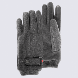 Gants Isotoner, gants homme tissu lainé gris chiné