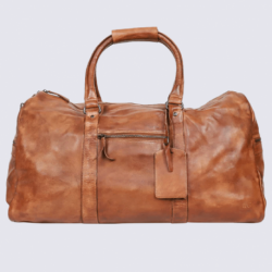 Sac week-end Bear Design, sac week-end Ruben unisexe en cuir cognac