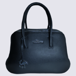 Sac à main Charlotte, sac à main femme en cuir grainé noir