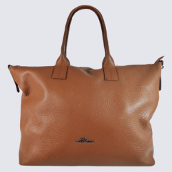 Sac porté épaule Charlotte, grand sac porté épaule femme en cuir grainé camel