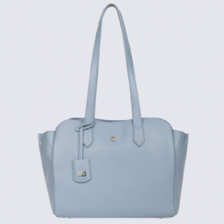 Sac porté épaule Hexagona, sac porté épaule 2 anses femme bleu pastel