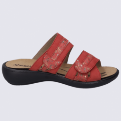 Mules Westland by Josef Seibel, mules tendances femme en cuir nubuck rouge