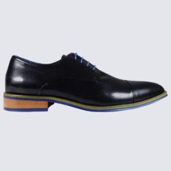 Derbies Kdopa, derbies tendances laçage et semelle bleus homme en cuir noir