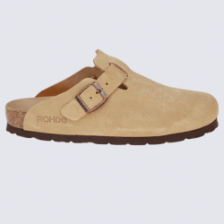 Mules Rohde, mules fermées confortables femme en cuir beige