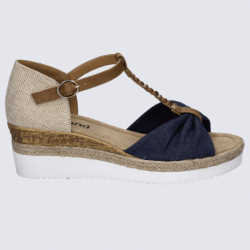 Sandales Westland by Josef Seibel, sandales effet espadrille à plateforme femme en cuir/textile bleu marine