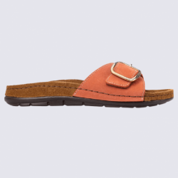 Mules Rohde, mules 1 bride tendance femme en cuir orange baiser