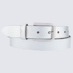 Ceinture Bernd Götz, ceinture tendance femme en cuir argenté