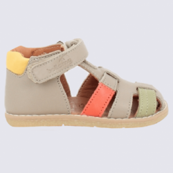 Sandales Bellamy, sandales unisexe pour enfants en cuir beige