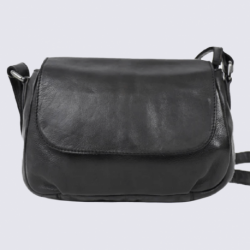 Sac à bandoulière Bear, sac à bandoulière Lauren pour femme en cuir noir