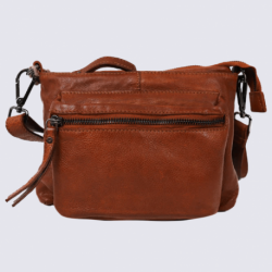 Sac à bandoulière Bear, sac à bandoulière Norah pour femme en cuir cognac