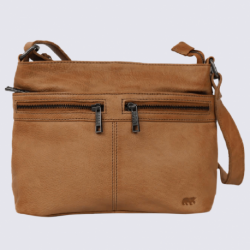 Sac à bandoulière, sac à bandoulière Kira pour femme en cuir taupe