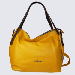 Sac porté épaule Charlotte, sac porté épaule femme en cuir jaune tournesol