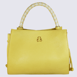 Sac à main Lulu Castagnette, sac à main Venus anse tressée femme jaune