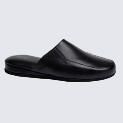 Mules Heller, mules d'intérieur à élastiques Dimaro homme en cuir lisse noir