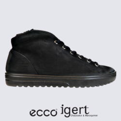 Chaussures Ecco, chaussures montantes femme en cuir noir