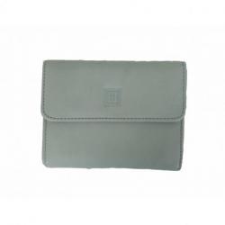 Porte monnaie Hexagona gris galet en cuir tendance