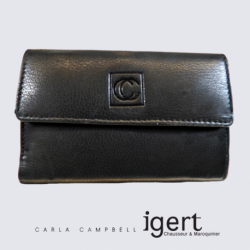 Porte Feuille Clara Campbell, porte feuille élégant femme en cuir noir