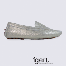 Mocassins femmes Kdopa en cuir dorée brillant