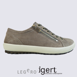 Baskets Legero, baskets femme en cuir velours gris clair