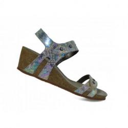 Sandales Mephisto, sandales compensées femme en cuir multicolore